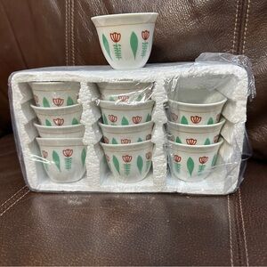 New 12 Piece Coffee‎ Me Aramco Imports Espresso Turkish Coffee Set Flowers